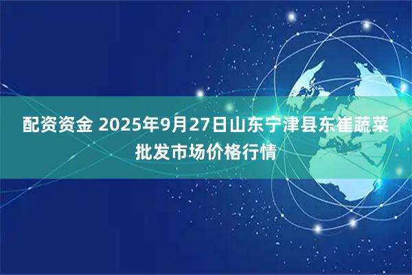 配资资金 2025年9月27日山东宁津县东崔蔬菜批发市场价格行情